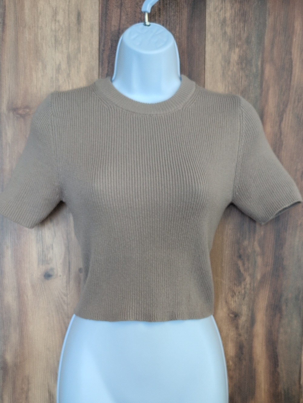Zara Ribbed Short-Sleeve Crop Top S        931A